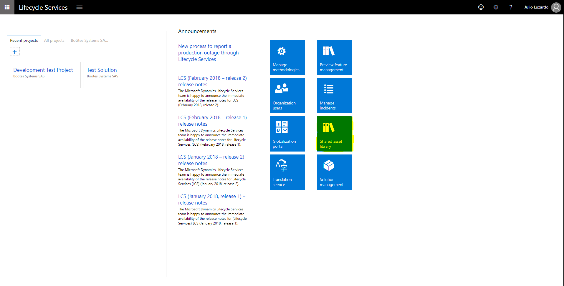 Microsoft Dynamics Lifecycle Services Shared Asset Library
